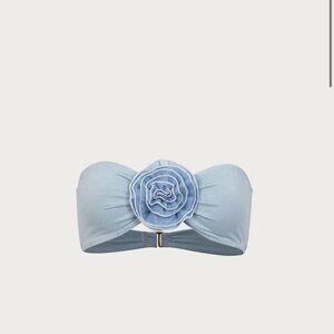 SAME Light Blue Strapless Bandeau Bikini Top